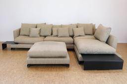 Flexform 2-delen hoekbank met hokker