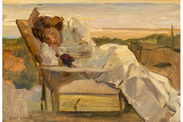 Israëls, Isaac. Rustende dame in de duinen
