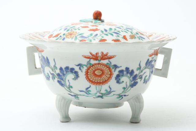 Porseleinen Kakiemon dekselpot