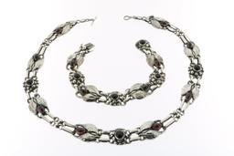 Zilveren collier en armband set