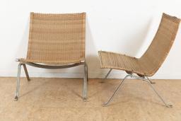 Stel geborsteld stalen design stoelen 